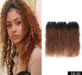 Weave Bundles Afro Kinky Curly Remy Hair Extensions Ombre Brazilian 100% Human Hair - EvaParisBeauty