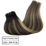 Clip de cheveux humains dans les extensions Ombre Bleach Blonde 7pcs 120g Remy Hair Clip Extensions Straight Natural Thick Hair Clip extension - EvaParisBeauty