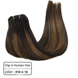 Clip de cheveux humains dans les extensions Ombre Bleach Blonde 7pcs 120g Remy Hair Clip Extensions Straight Natural Thick Hair Clip extension - EvaParisBeauty