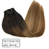 Clip de cheveux humains dans les extensions Ombre Bleach Blonde 7pcs 120g Remy Hair Clip Extensions Straight Natural Thick Hair Clip extension - EvaParisBeauty