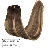 Clip de cheveux humains dans les extensions Ombre Bleach Blonde 7pcs 120g Remy Hair Clip Extensions Straight Natural Thick Hair Clip extension - EvaParisBeauty